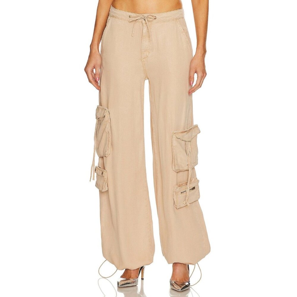 SEROYA Peggy Oversized Cargo Pant Sand Dune Tan Womens Size 24